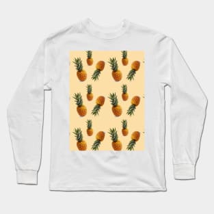 1980s girly tropical summer fruit pattern pineapple Long Sleeve T-Shirt